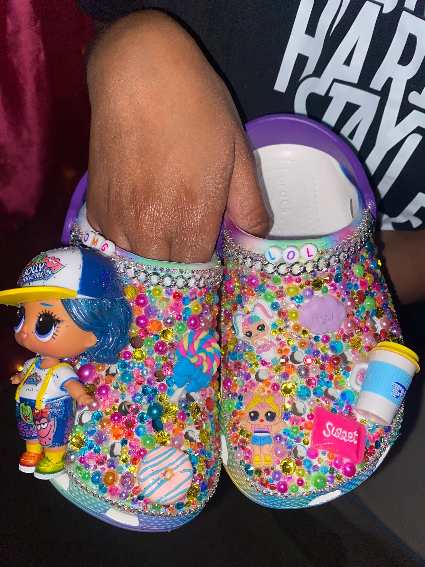 Custom Bling LOL Surprise Crocs – Size 12C