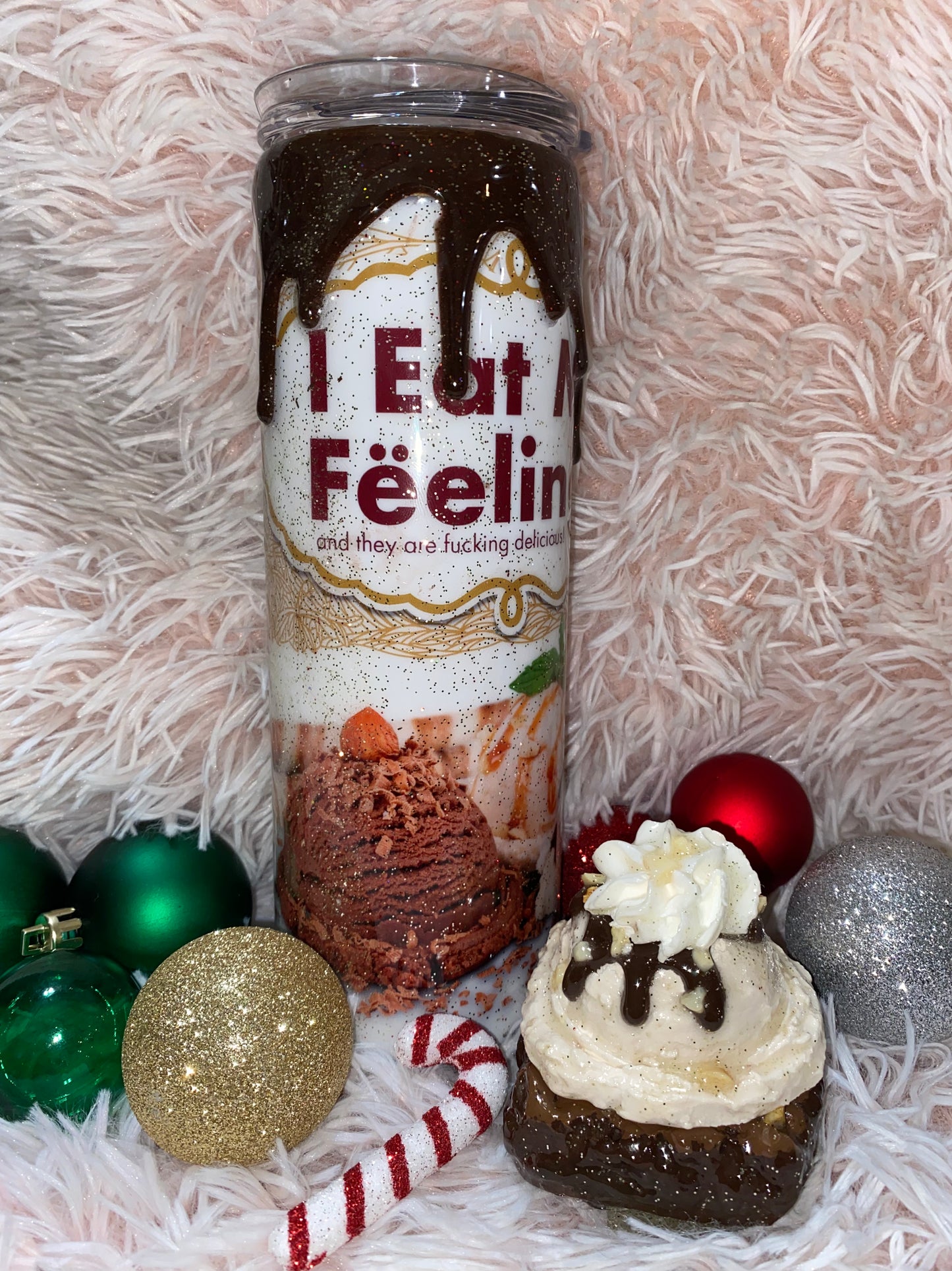 Brownie ice cream drip tumbler