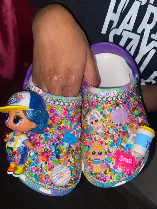 Custom Bling LOL Surprise Crocs – Size 12C