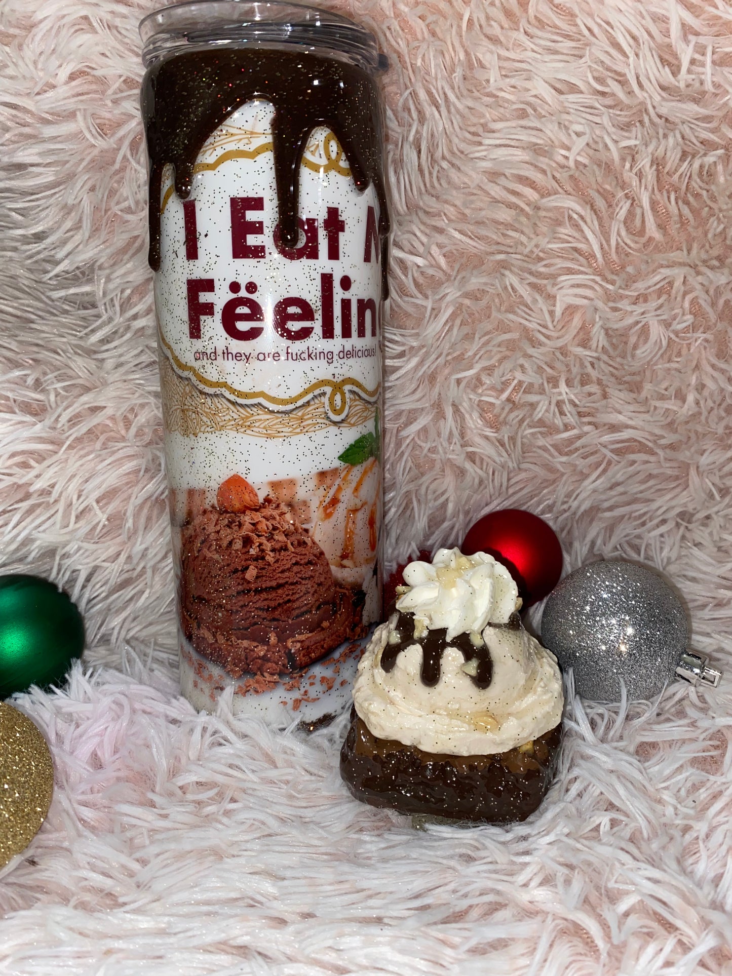 Brownie ice cream drip tumbler